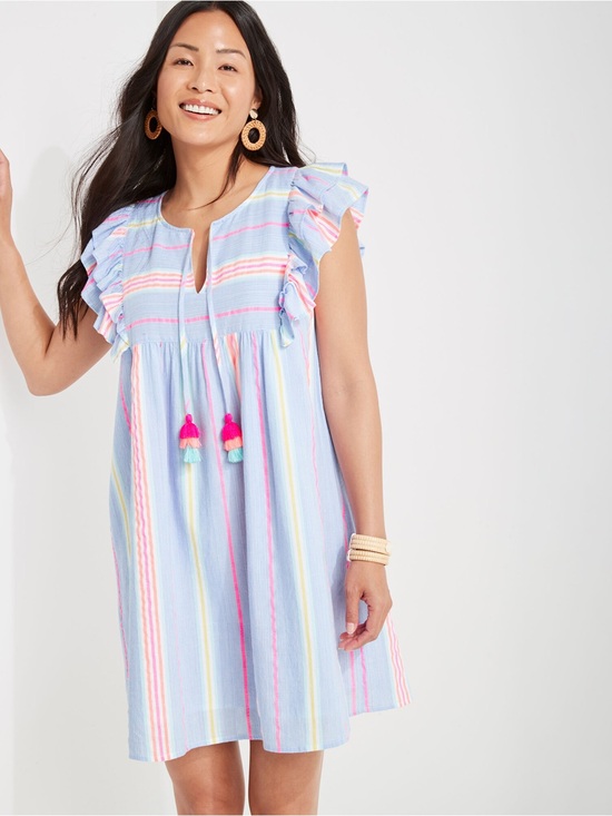 Vineyard Vines Dresses & Skirts - VINEYARD VINES St Barths Tunic Fluttered Mini Striped Dress Sz S